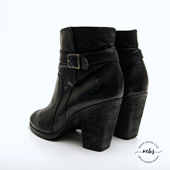 Frye Patty Buckle Side Zip Riding Heeled Booties - Picture 5 of 15